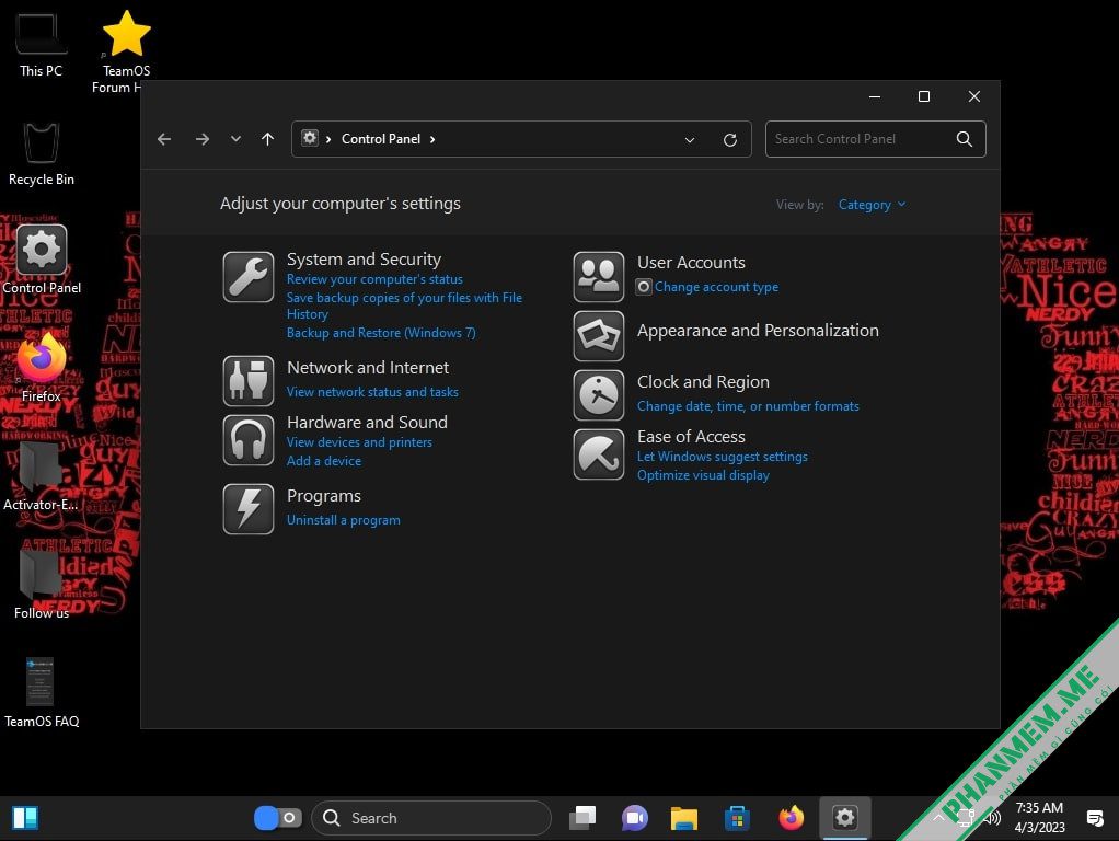 Wild Windows 11 Compact 3in1 Home/Pro/Enterprise Gaming - SuperLite 18 Wild Windows 11 Compact 3in1 Home/Pro/Enterprise Gaming - SuperLite - Control Panel