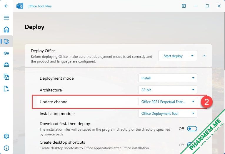 Office Tool Plus 10.17.9.0 - Tải, Cài, Tạo File ISO Office/Viso/Project 2016/2019/2021/365 4 Update channel