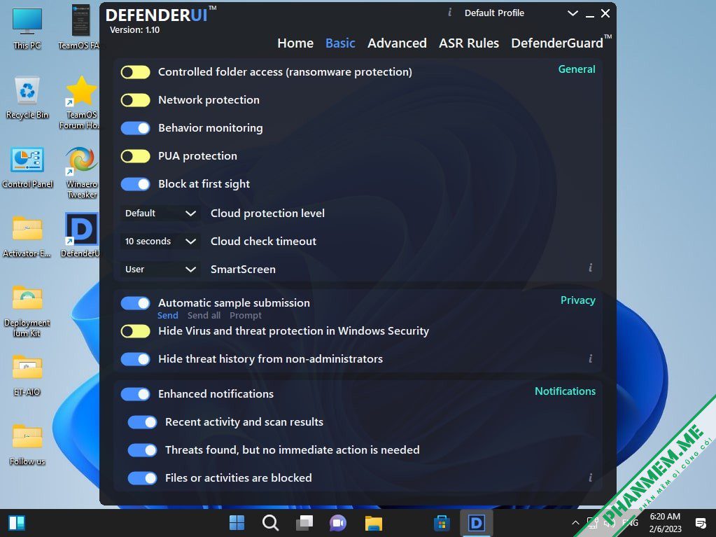 PowerFull OS - Win 11 Lite - bỏ qua yêu cầu TPM tác giả Jerry_Xristos 4 PowerFull OS DefenderUI Basic