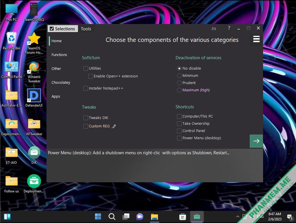 PowerFull OS - Win 11 Lite - bỏ qua yêu cầu TPM tác giả Jerry_Xristos 21 PowerFull OS Deployment IumKit x64 SFX
