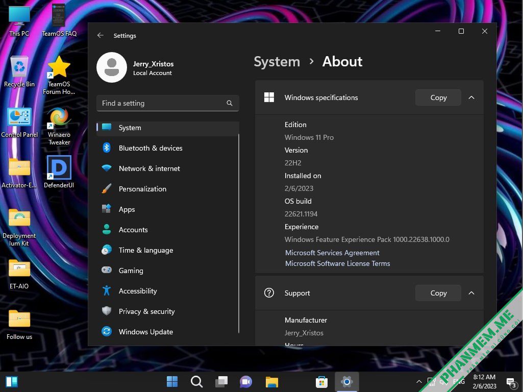 PowerFull OS - Win 11 Lite - bỏ qua yêu cầu TPM tác giả Jerry_Xristos 39 PowerFull OS - Jerry_Xristos - About