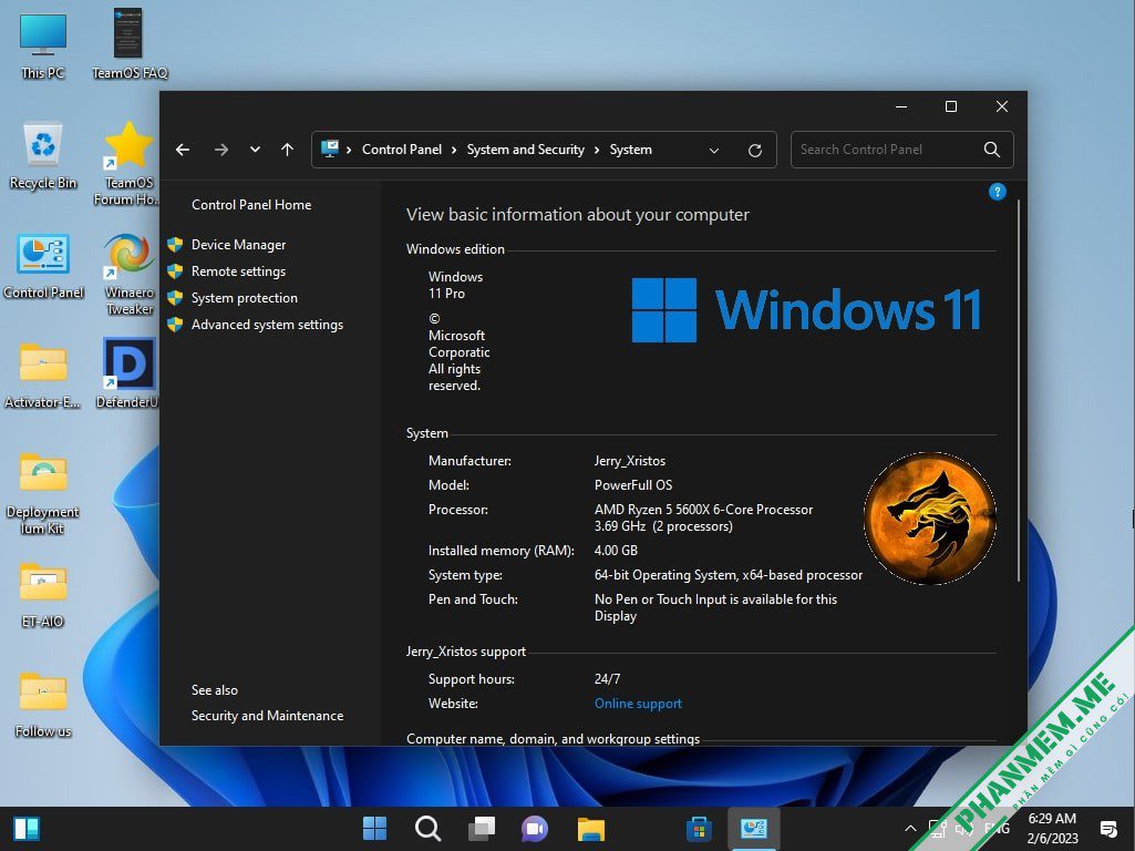 PowerFull OS - Win 11 Lite - bỏ qua yêu cầu TPM tác giả Jerry_Xristos 33 PowerFull OS - Jerry_Xristos - Info