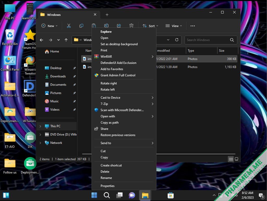 PowerFull OS - Win 11 Lite - bỏ qua yêu cầu TPM tác giả Jerry_Xristos 41 PowerFull OS - Jerry_Xristos - Menu chuột phải