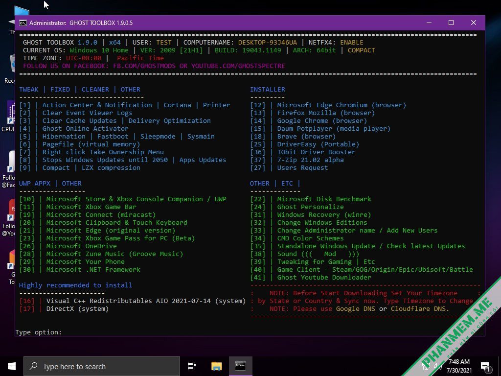 Windows 10 Home Compact 20H2 - 21H1 Ghost Spectre 8 Windows 10 Home Compact 20H2 - 21H1 Ghost Toolbox