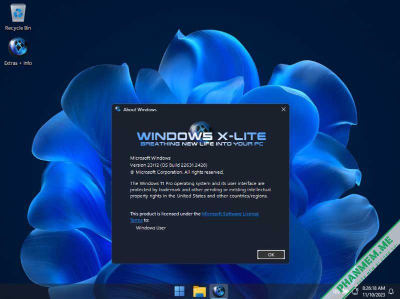 Windows 11 23H2 Pro Lite: Micro 11 23H2 v2 by FBConan 3 Windows X-Lite 'Micro 11 23H2' winver