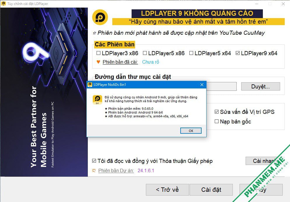 LDPlayer Premium NoADs 8in1 v25-7-17-2 Root + unRoot Siêu Nhẹ Mượt 4 Cài đặt Android 9 LDPlayer NoADs 8in1