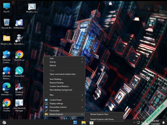 Windows 11 Lite: Morphs Win11 3078 23H2 Slim Jan 2024 NO TPM 5 Morphs Win11 3078 23H2 Slim Jan 2024 - hình 4