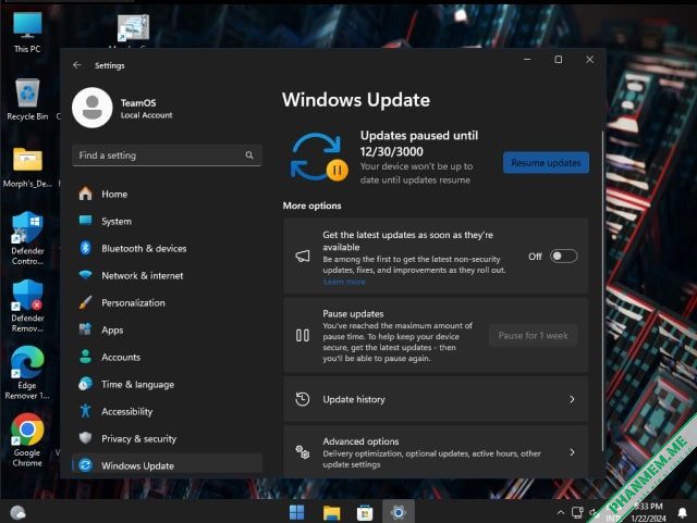 Windows 11 Lite: Morphs Win11 3078 23H2 Slim Jan 2024 NO TPM 10 Morphs Win11 3078 23H2 Slim Jan 2024 - hình 9