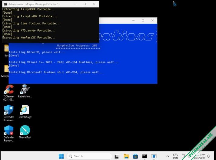 Morphs Win11 3374 23H2 Tweaked MinApps + Office 2021 NO TPM 3 Morphs Win11 3374 23H2 Tweaked MinApps + Office 2021 NO TPM - hình 1