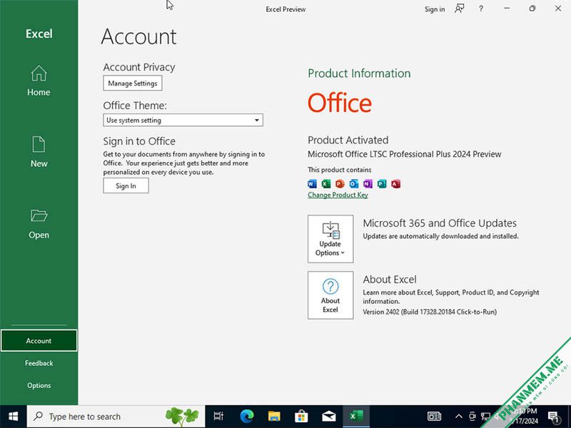 Windows 10 22H2 AIO 16in1 19045.5011 có Office 2024 Pro Plus 5 Office 2024 Pro Plus Preview Win 10 22H2