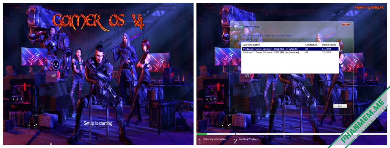 Win 11 Lite: Windows 11 'Gamer Edition v4' 23H2 By Phrankie 4 Cài đặt Windows 11 'Gamer Edition v4' 23H2