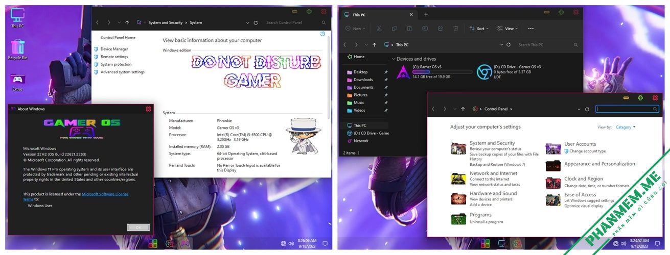 Win 11 Lite: Windows 11 'Gamer Edition v3' (22621.2283) by Phrankie 4 Windows 11 'Gamer Edition v3' by Phrankie