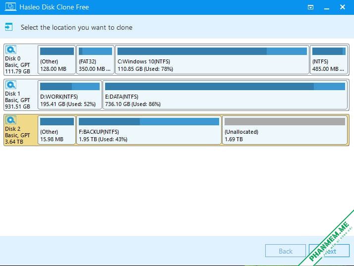 Hasleo Disk Clone 4.5 - di chuyển, nhân bản ổ cứng, phân vùng 3 Hasleo Disk Clone 4.5 - di chuyển, nhân bản ổ cứng, phân vùng