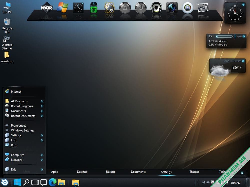 Winstep Xtreme 24.4 - Thay đổi giao diện Windows thành dock macOS 4 Winstep Xtreme Start Menu