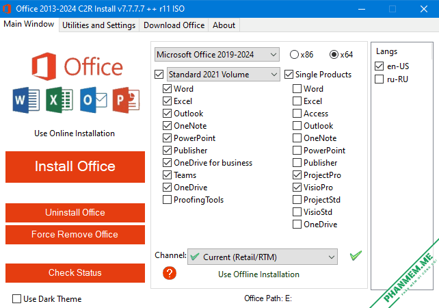 Download Office 2016, 2019, 2021, 2024 AIO Retail & Volume 5 Office 2016-2024 RUS-ENG x86-x64 (AIO) của monkrus