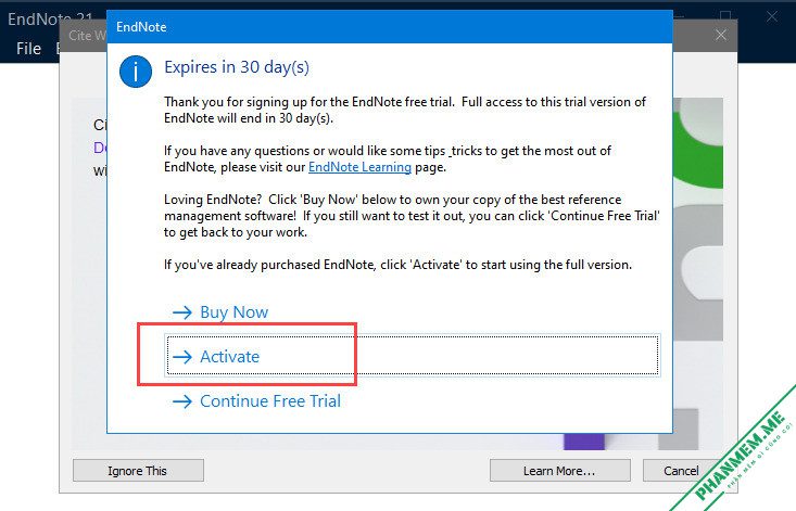 Link tải, Share Key và hướng dẫn cài đặt EndNote 21.5 4 Activate Endnote