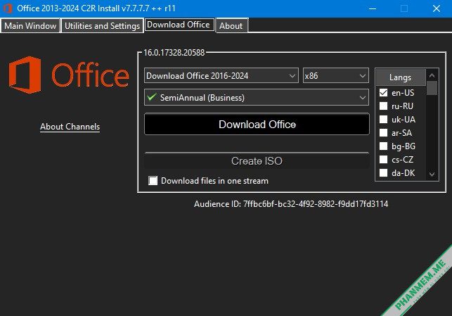 Download Office 2013-2024 C2R Install v7.7.7.7 r27 + Lite 5 Download Office Offline Installer bằng Office 2013-2024 C2R Install