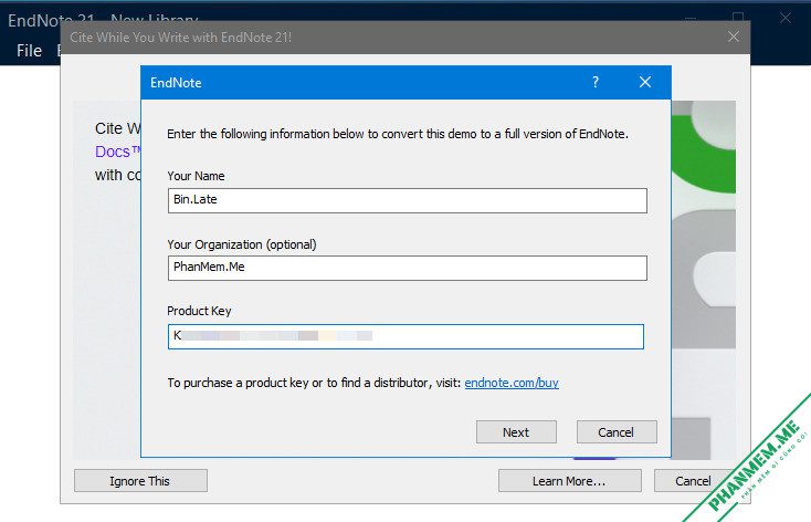Link tải, Share Key và hướng dẫn cài đặt EndNote 21.5 5 Share Key EndNote