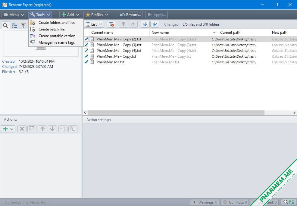 Rename Expert 5.31.8 - Phần mềm đổi tên file, thư mục hàng loạt 3 Rename Expert Tools