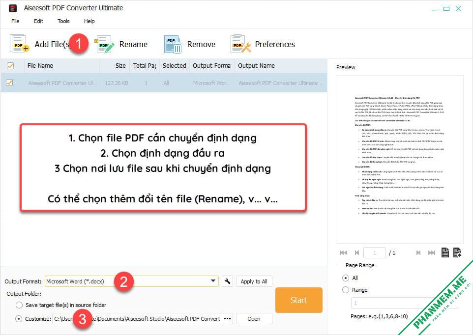 Aiseesoft PDF Converter Ultimate 3.3.62 - Chuyển định dạng PDF 2 Aiseesoft PDF Converter Ultimate - Chuyển định dạng PDF