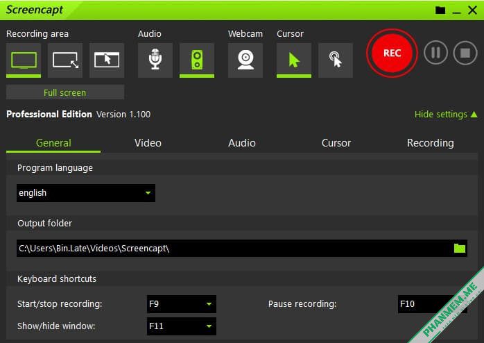 Phần mềm quay phim màn hình ASCOMP Screencapt Pro 3.003 2 ASCOMP Screencapt Pro