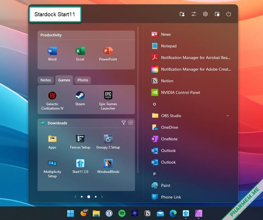 Stardock Start11 v2.1.1 - Thay đổi giao diện Start Menu Win 10, 11 2 Stardock Start11