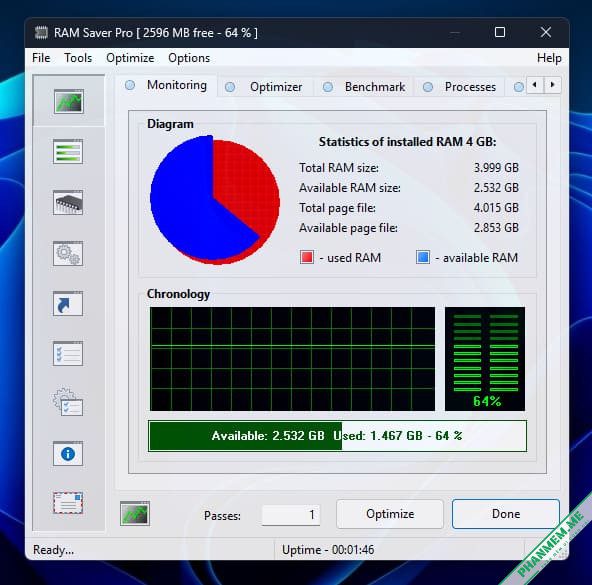 RAM Saver Professional 26.3.1 - Tối ưu RAM cho máy tính Windows 2 RAM Saver Professional