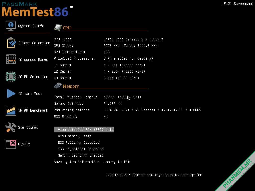 MemTest86 Pro 11.5 Build 1000 - Phần mềm kiểm tra RAM 2 MemTest86 Pro